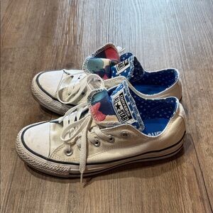 Converse Kids White and Blue Sneakers